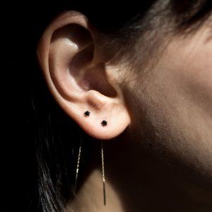 Black Diamond Stitch Earrings - Catbird NYC
